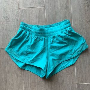 lululemon turquoise hotty hot short 2.5 inseam